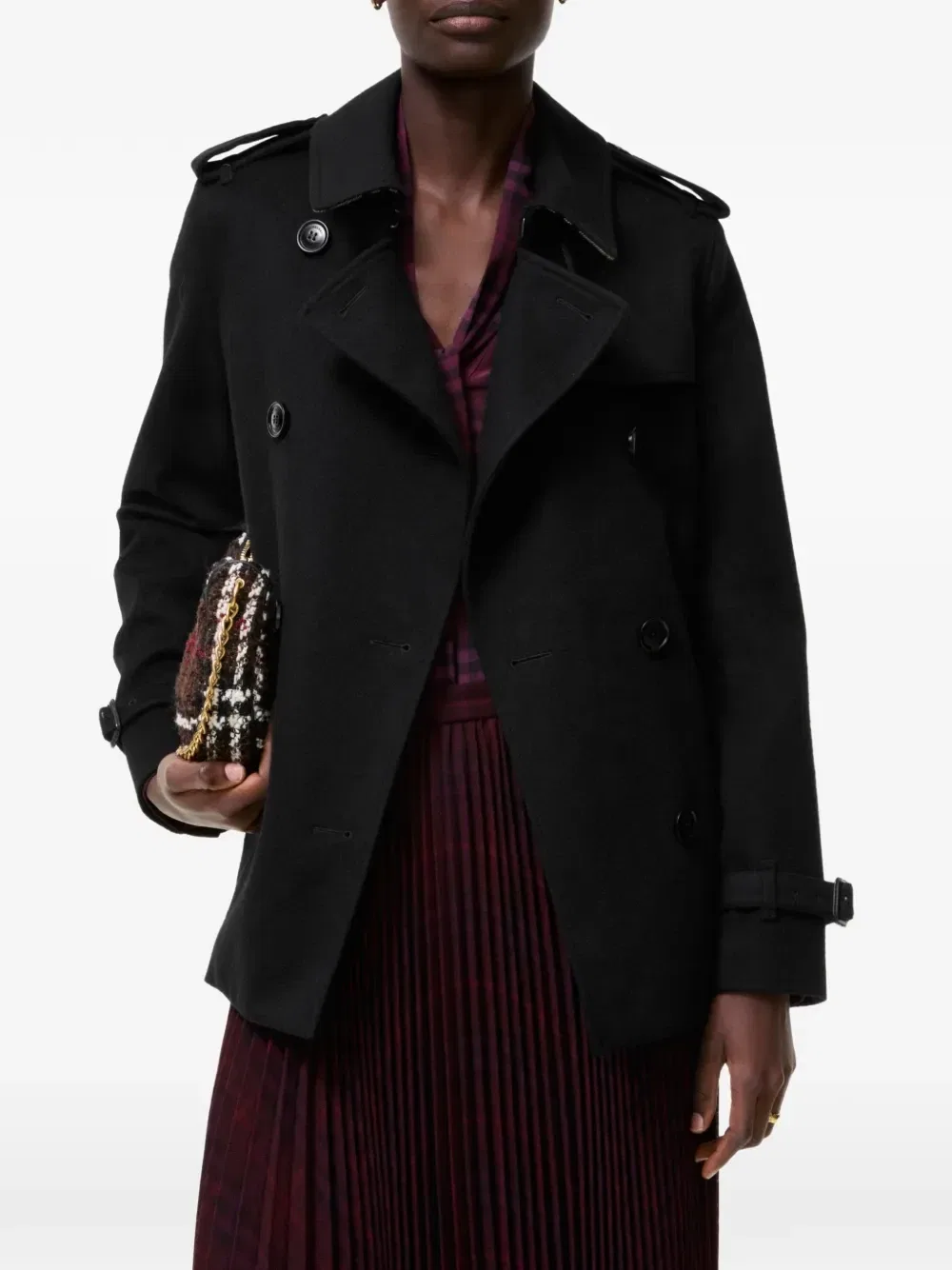 Кашемировый тренчкот Kensington BURBERRY, черный — фото 2