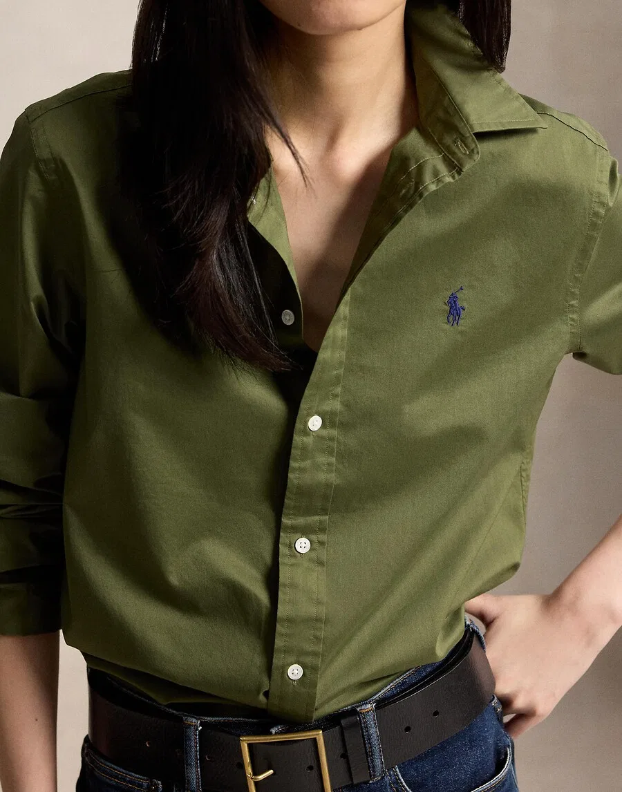 Блузка Polo Ralph Lauren оливкового цвета — фото 3