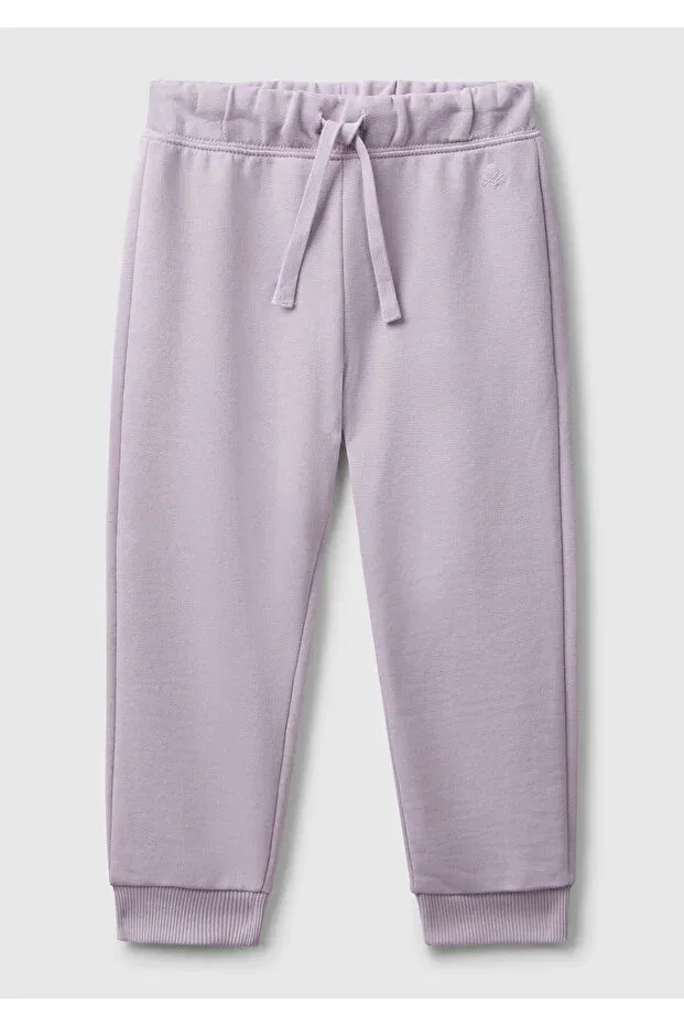 Детские спортивные штаны для девочек с принтом Lilac Logo Embroidered United Colors Of Benetton, Lilac
