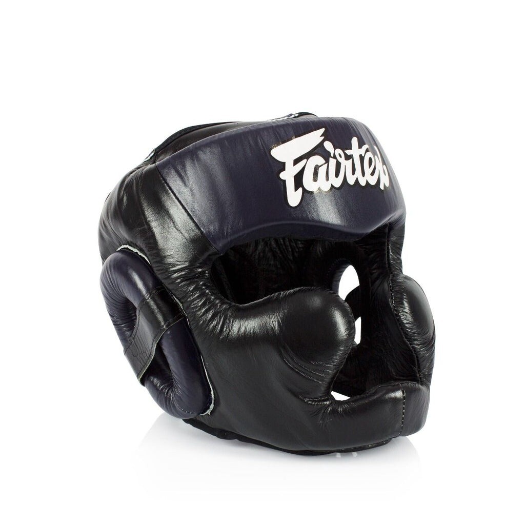 

Защитный шлем для спарринга Fairtex Diagonal Vision, Lace-up, размер XL, черный/синий
