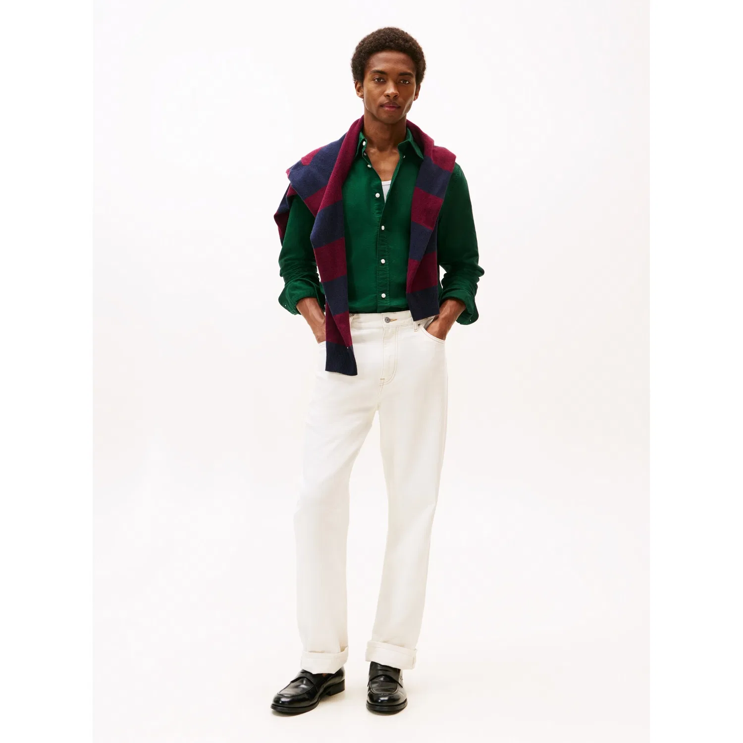 Мужская повседневная рубашка с длинным рукавом Tommy Hilfiger, Ornamental Green — фото 3
