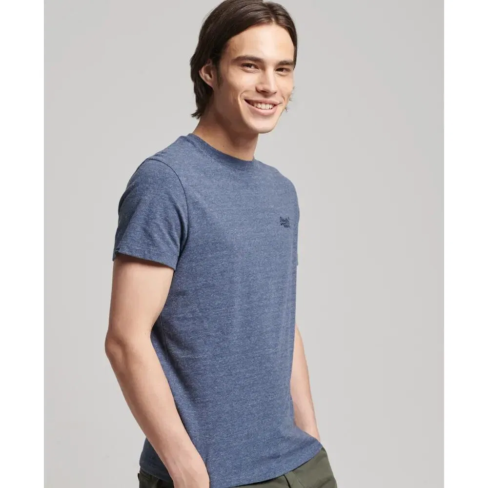 Мужская хлопковая футболка Superdry Vintage Logo, Blau Konigsblau Dunkelgrau — фото 2