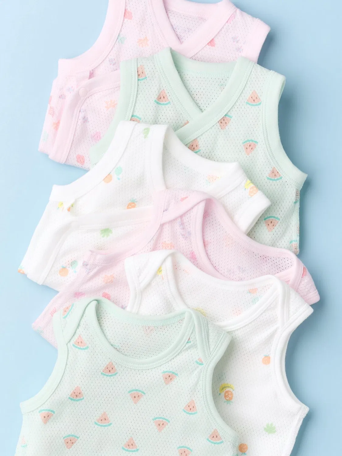 Боди Uniqlo, с застежкой спереди, хлопковая сетка, кремовый — фото 3
