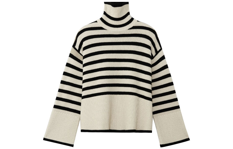 

Свитер Totême Striped Turtleneck Knit Jumper TOTEME, черный