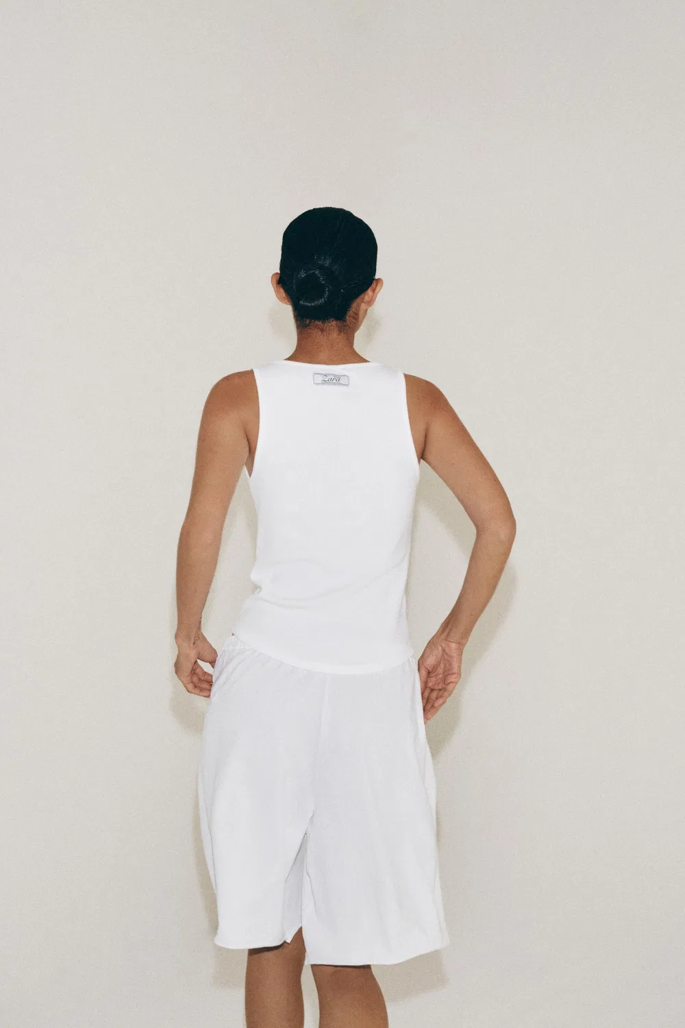 Рубашка на пуговицах из смеси хлопка ZARA, White — фото 4