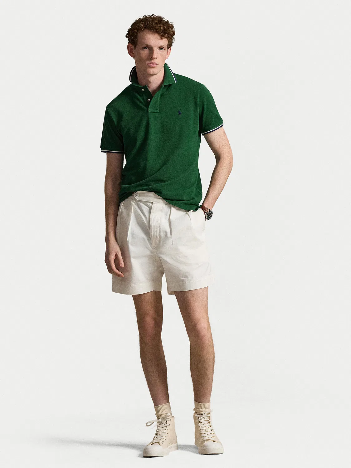 Мужское поло стандартного кроя Polo Ralph Lauren, зеленый — фото 2