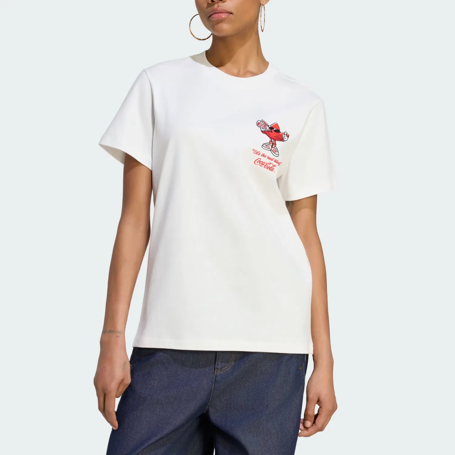 Женская футболка с круглым вырезом Adidas Originals X Coca Cola, Pure White — фото 4