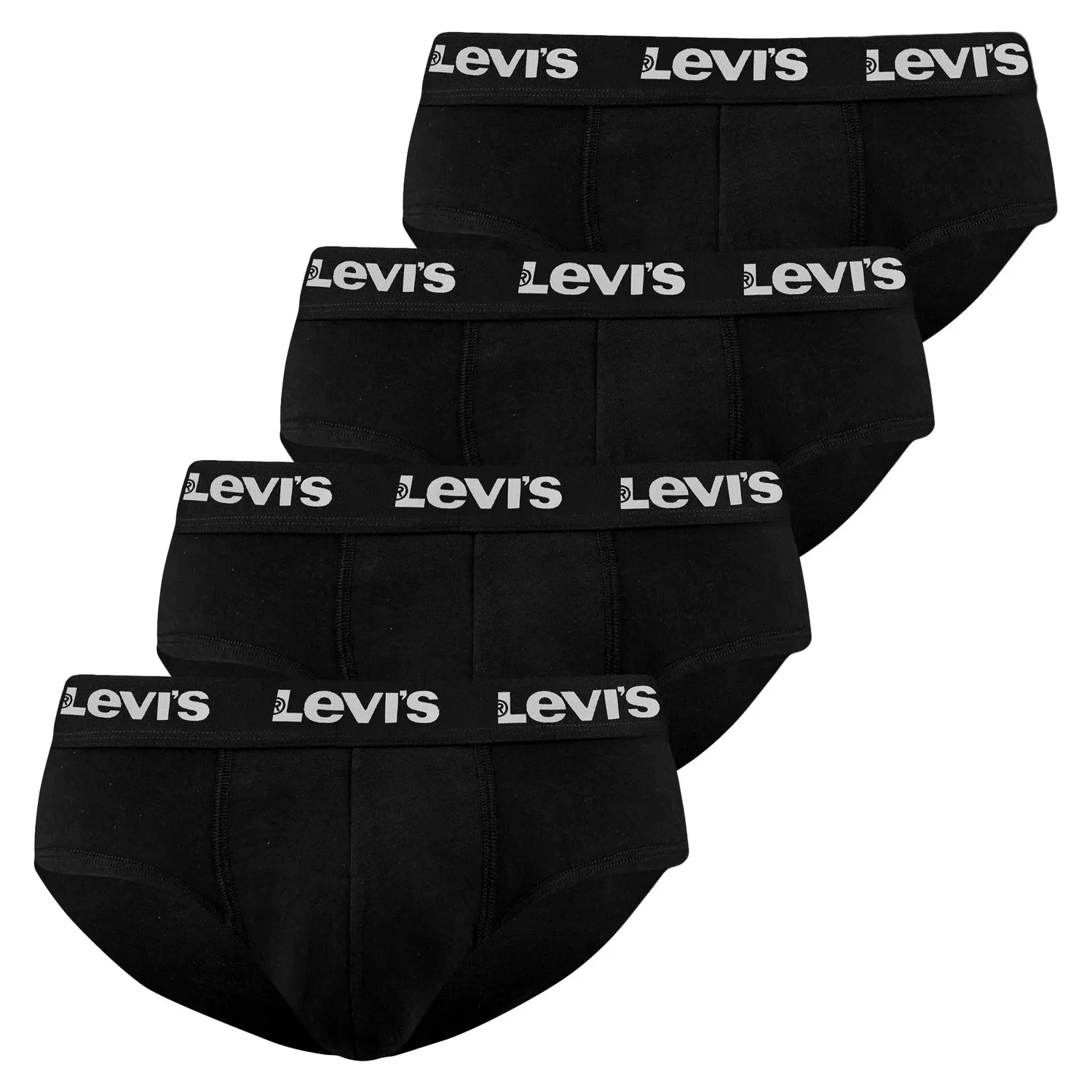 Трусы-слипы с логотипом 4 шт. Levis, черный