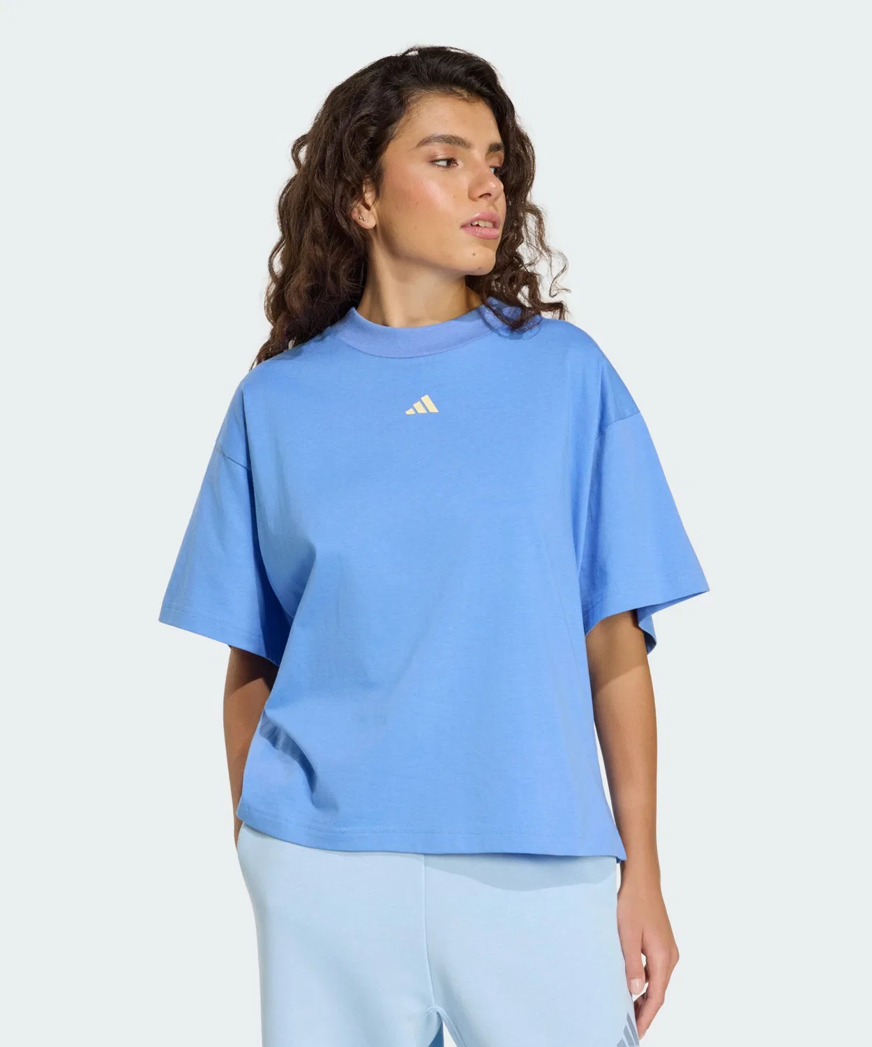 Женская футболка свободного кроя с принтом Three Stripes Studio Loose Adidas, Blue