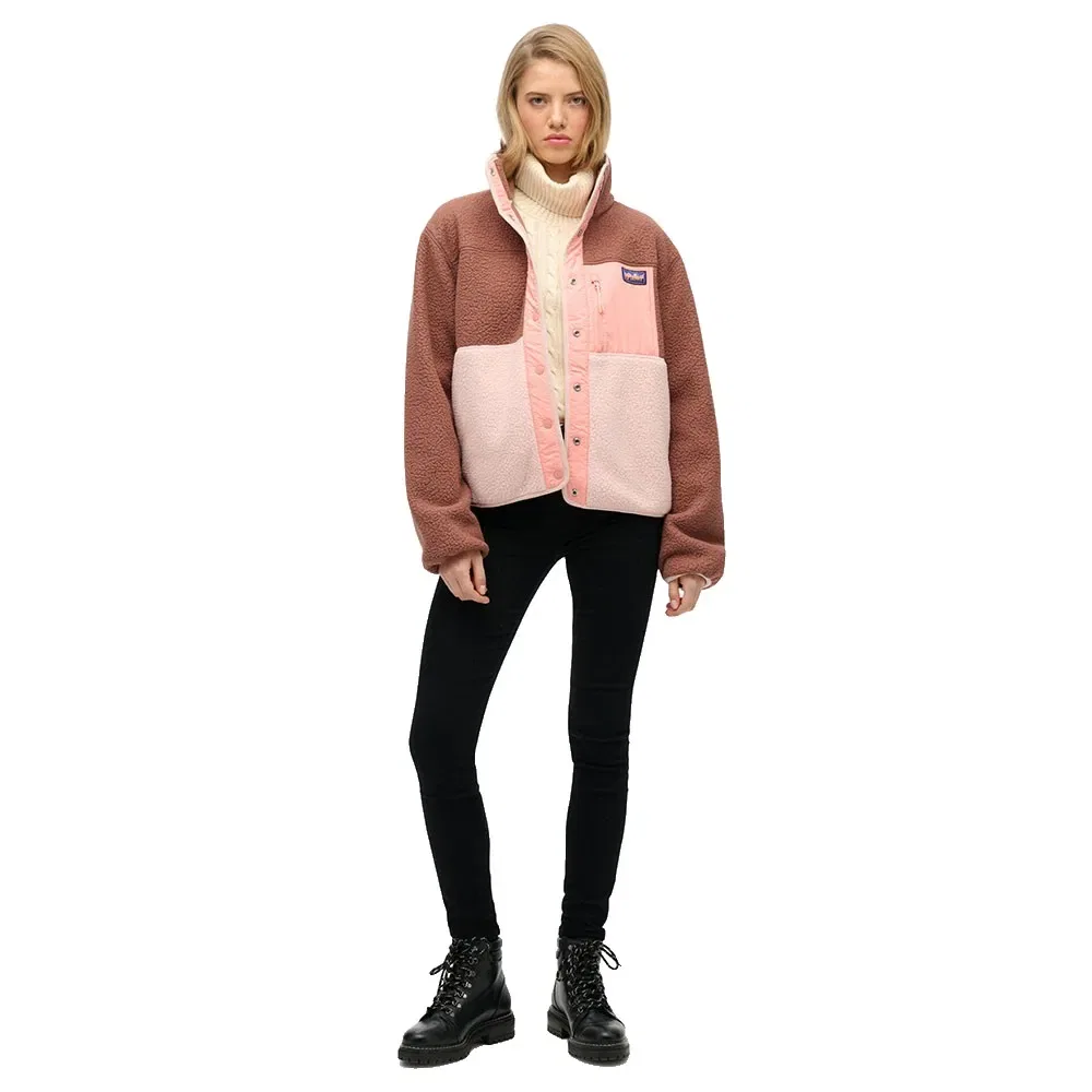 Куртка Colour Block Fleece Superdry, коричневый — фото 4
