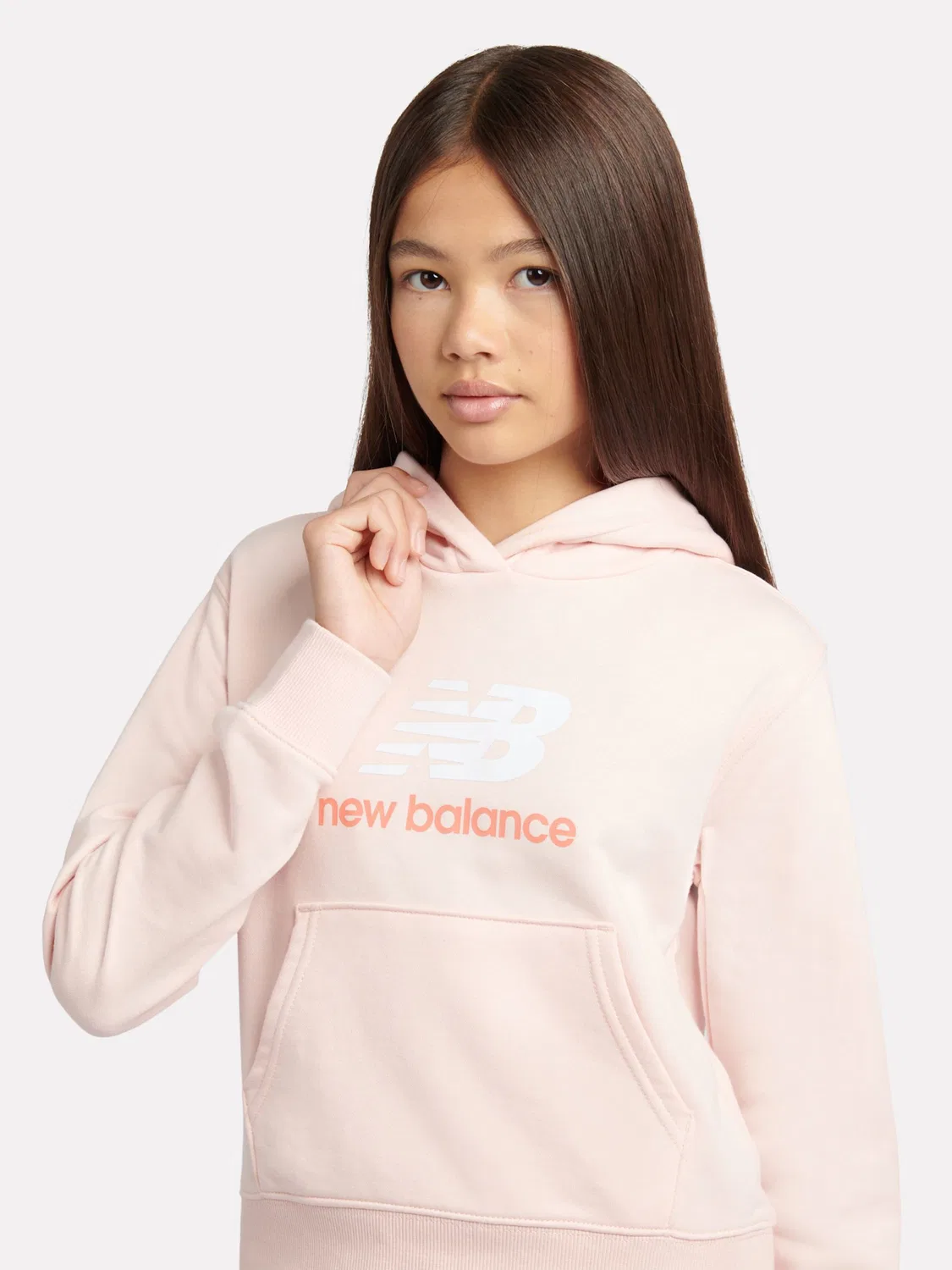 Худи из французского футера New Balance, светло-розовое — фото 4