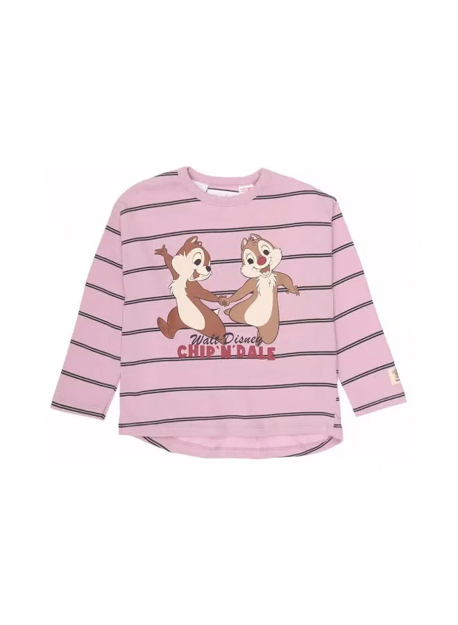 Футболка с принтом Chip 'n' Dale с длинным рукавом Zara, черный фиолетовый — фото 2