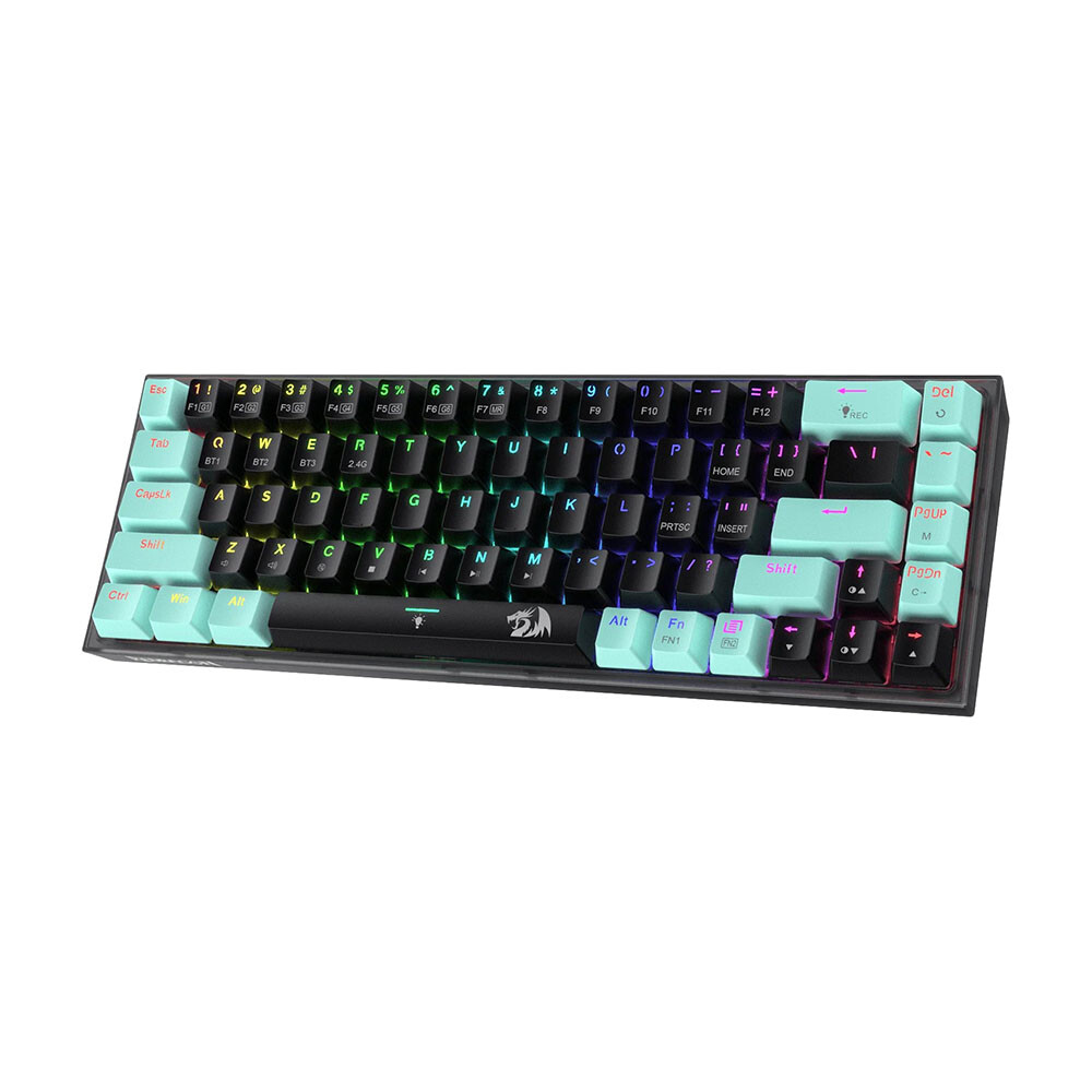 

Клавиатура игровая беспроводная Redragon Castor K631 Pro, Custom, черный/мятный, английская раскладка