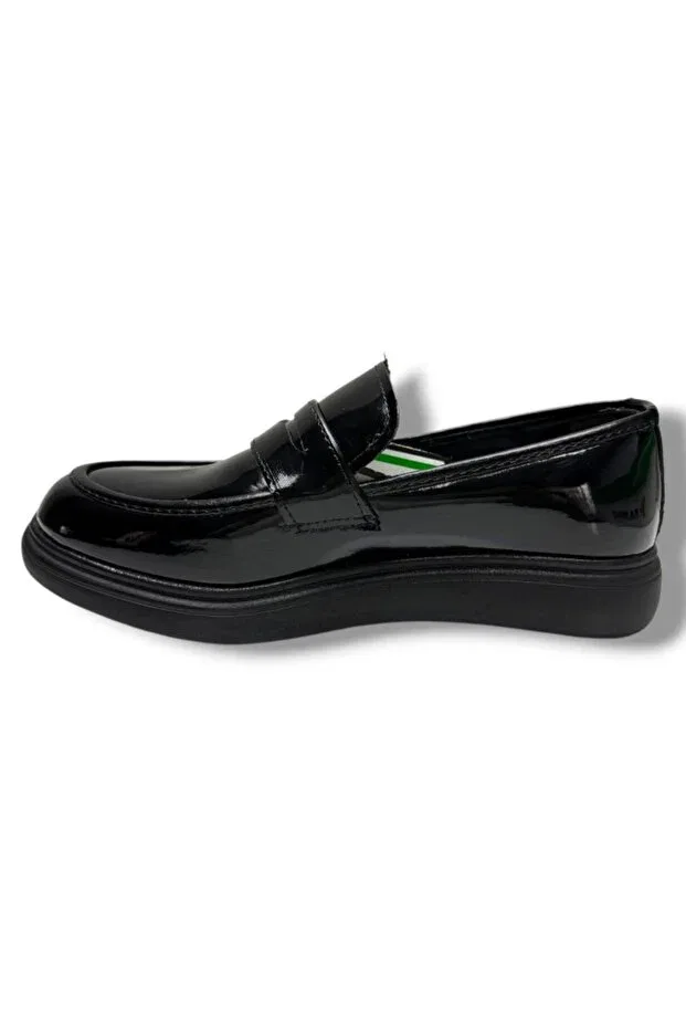 Детские туфли для мальчиков с бантом Rasgo 4346-26 patent leather bow anatomical boy's shoes Cakgo, Black — фото 3