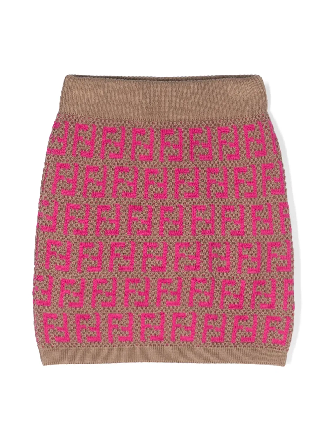 Юбка с узором FF FENDI, розовый