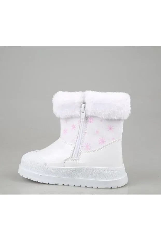 Детские ботинки для девочек с принтом 401 elsali Bücür Ortopedi, White Pink — фото 2