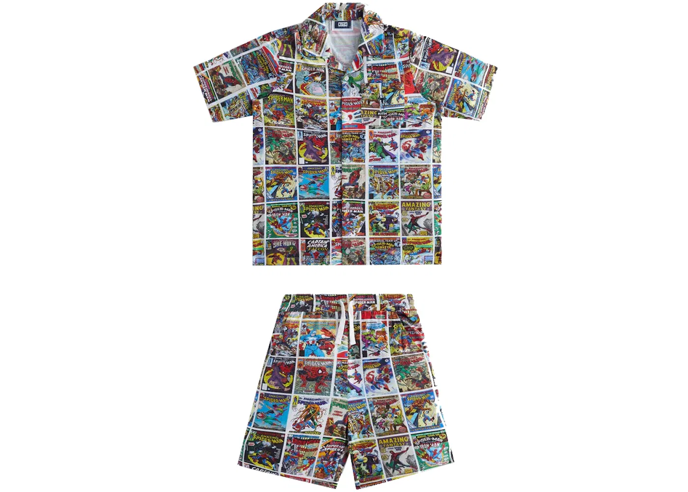 Детская пижама с принтом Kith Marvel Kids Spider-Man Pajama Set Sandrift, Sandrift