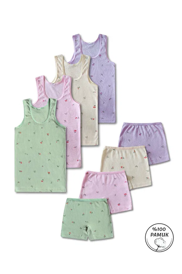 Детский комплект маек и трусов для девочек Basics Panfilia, Pink-White
