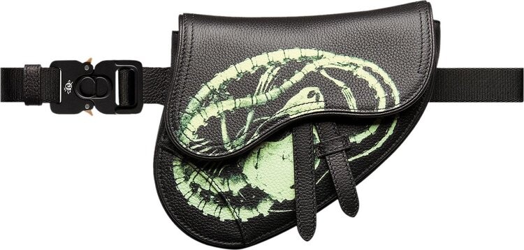 

Сумка Dior x Cactus Jack Phosphorescent Motif Mini Saddle Bag Black, черный