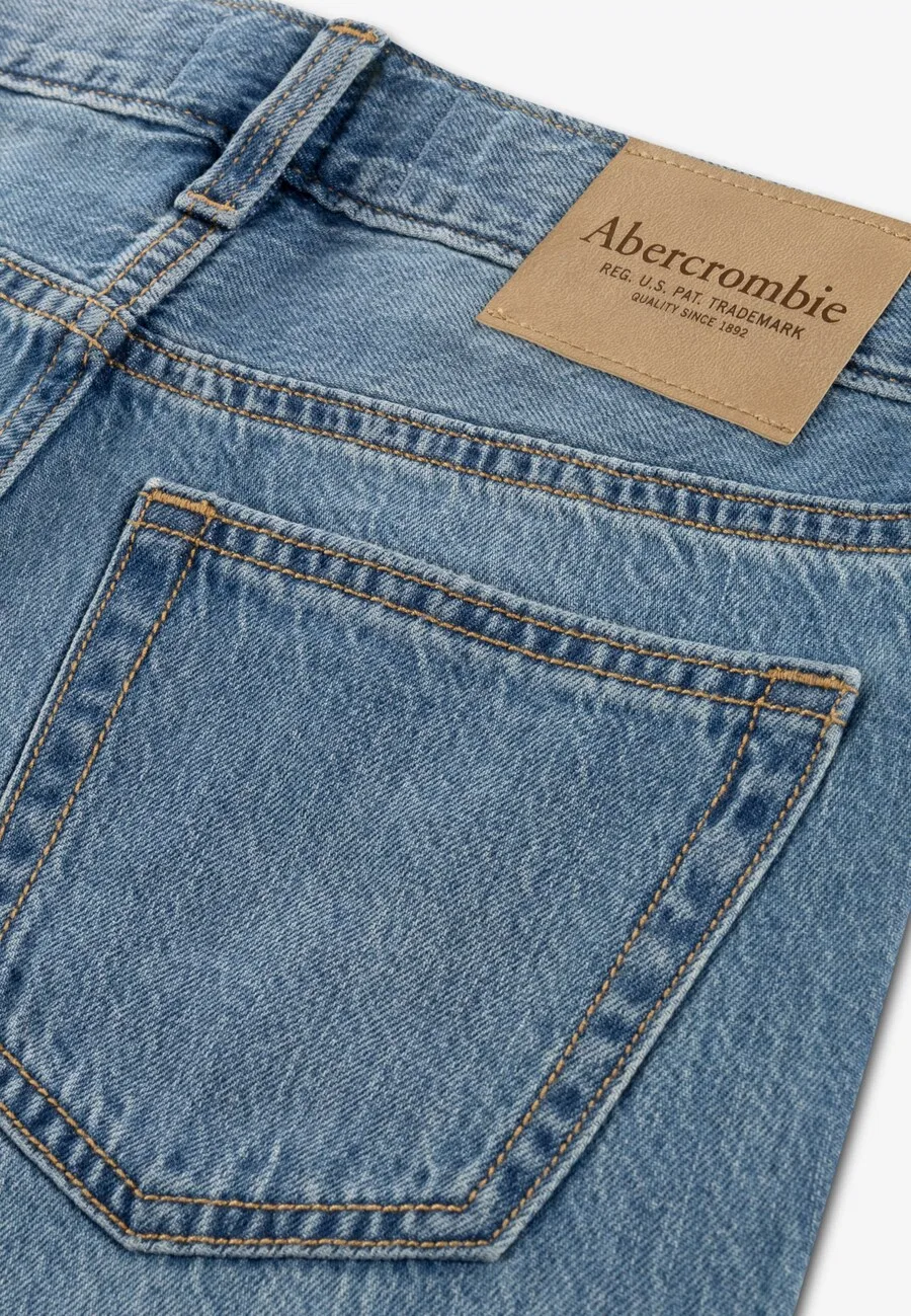 Свободные джинсы Abercrombie & Fitch синего цвета — фото 4