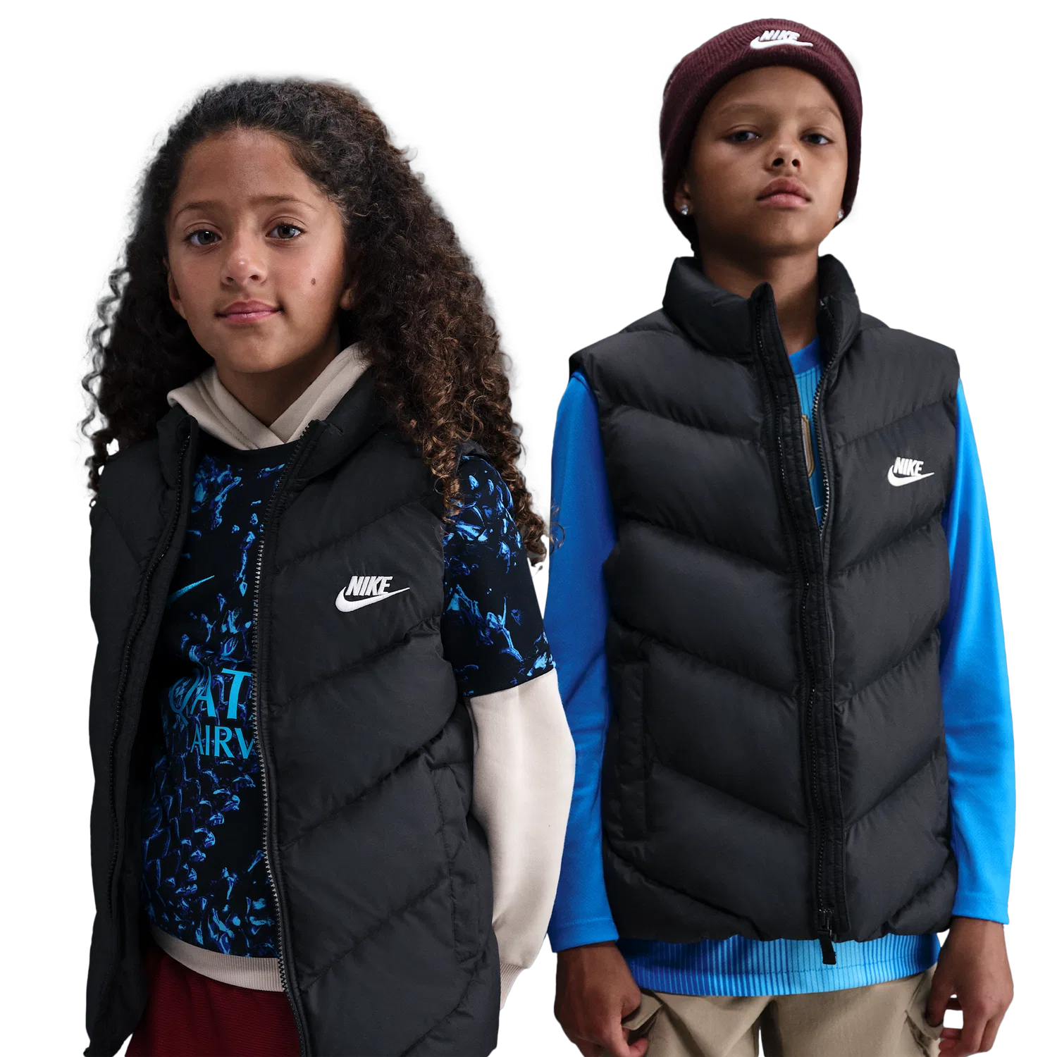 Детский жилет для мальчиков утепленный NSW Therma-FIT Puffer Vest Nike, черный/белый — фото 4