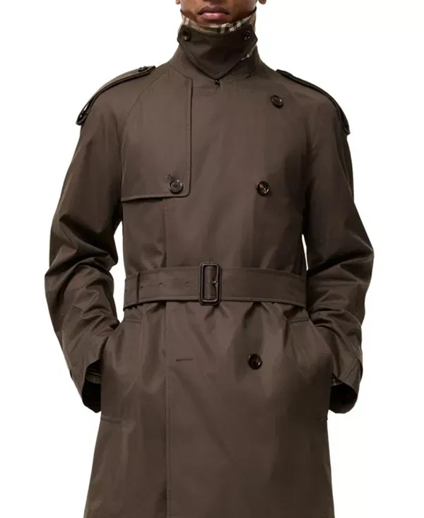 Мужское пальто из габардина Leadenham Trench Coat Burberry, Estuary Brown — фото 2
