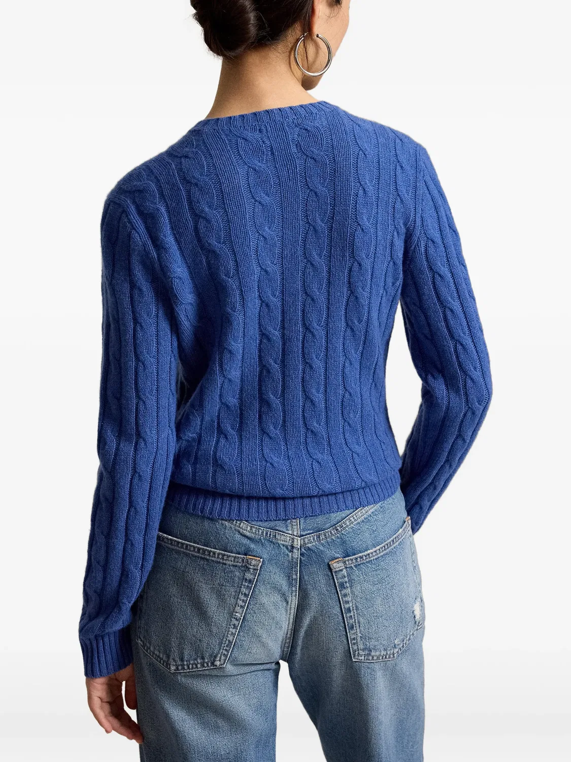 Кашемировый пуловер синего цвета Polo Ralph Lauren, синий — фото 4