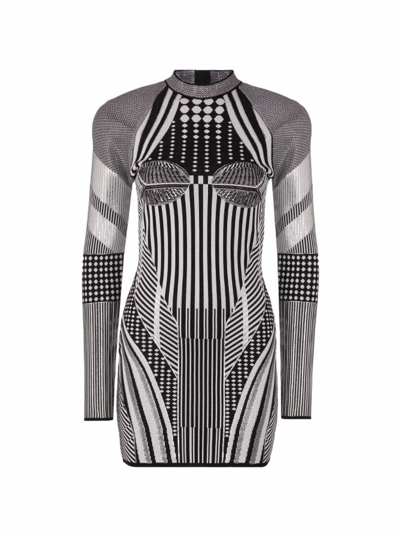 

Трикотажное мини-платье Balmain
