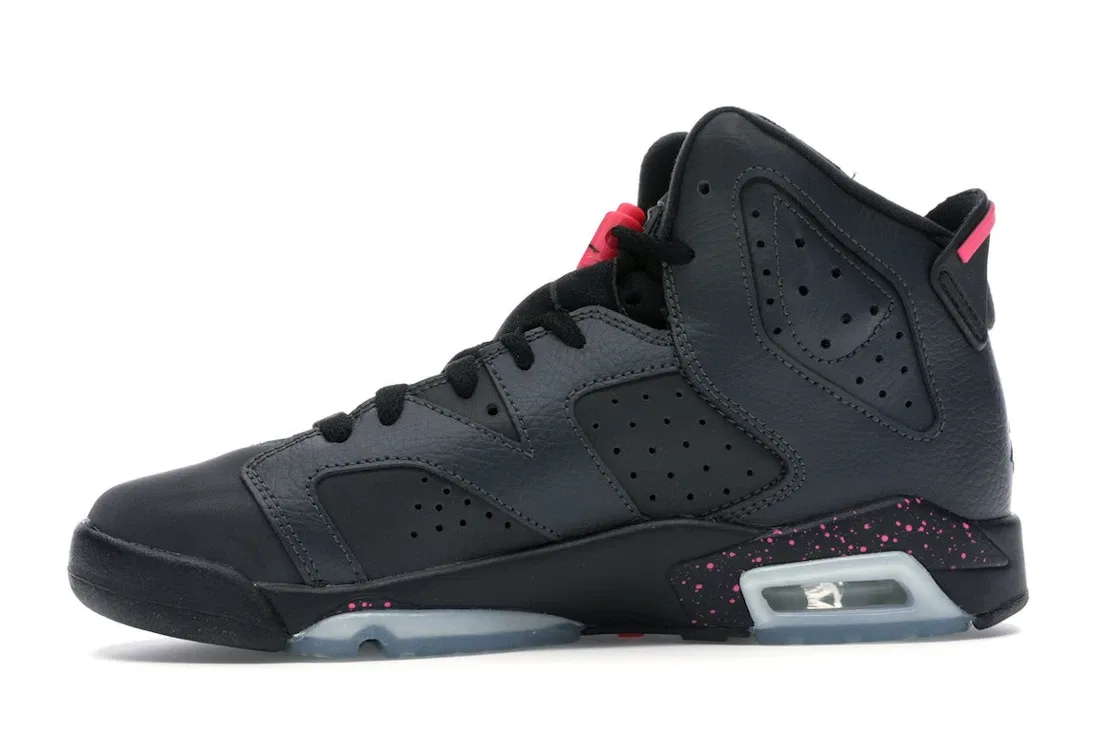 Детские кроссовки с длинным шнурованием Jordan 6 Retro Jordan, Anthracite/Black-Hyper Pink — фото 3