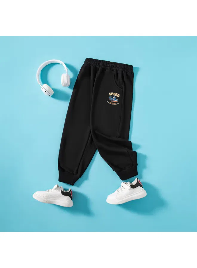 Jeanswest Комплект худи с принтом мультяшной машинки, черный — фото 4