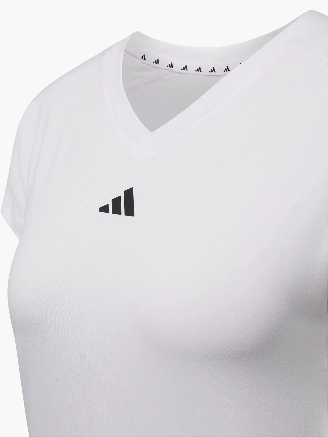 Женская спортивная футболка с V-образным вырезом Adidas, белый — фото 3