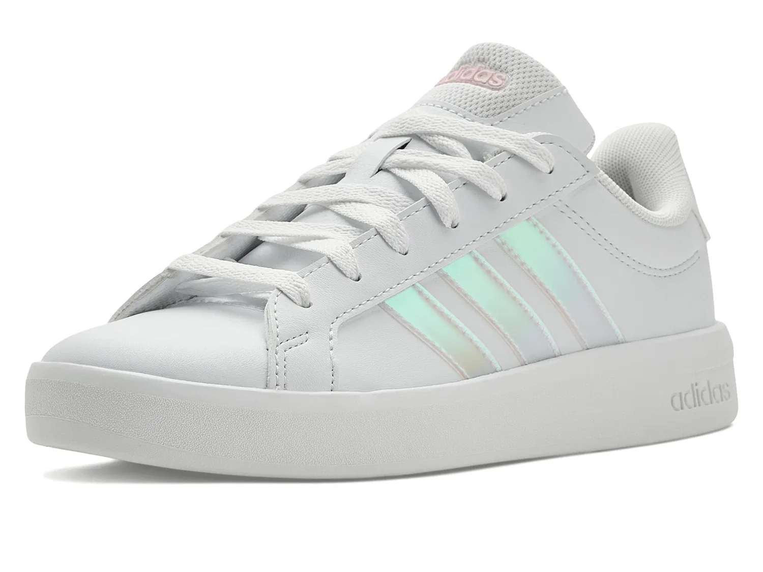 Детские кроссовки Grand Court 3.0 (для детей постарше) Adidas Kids, White/Iridescent/Almost Pink — фото 2