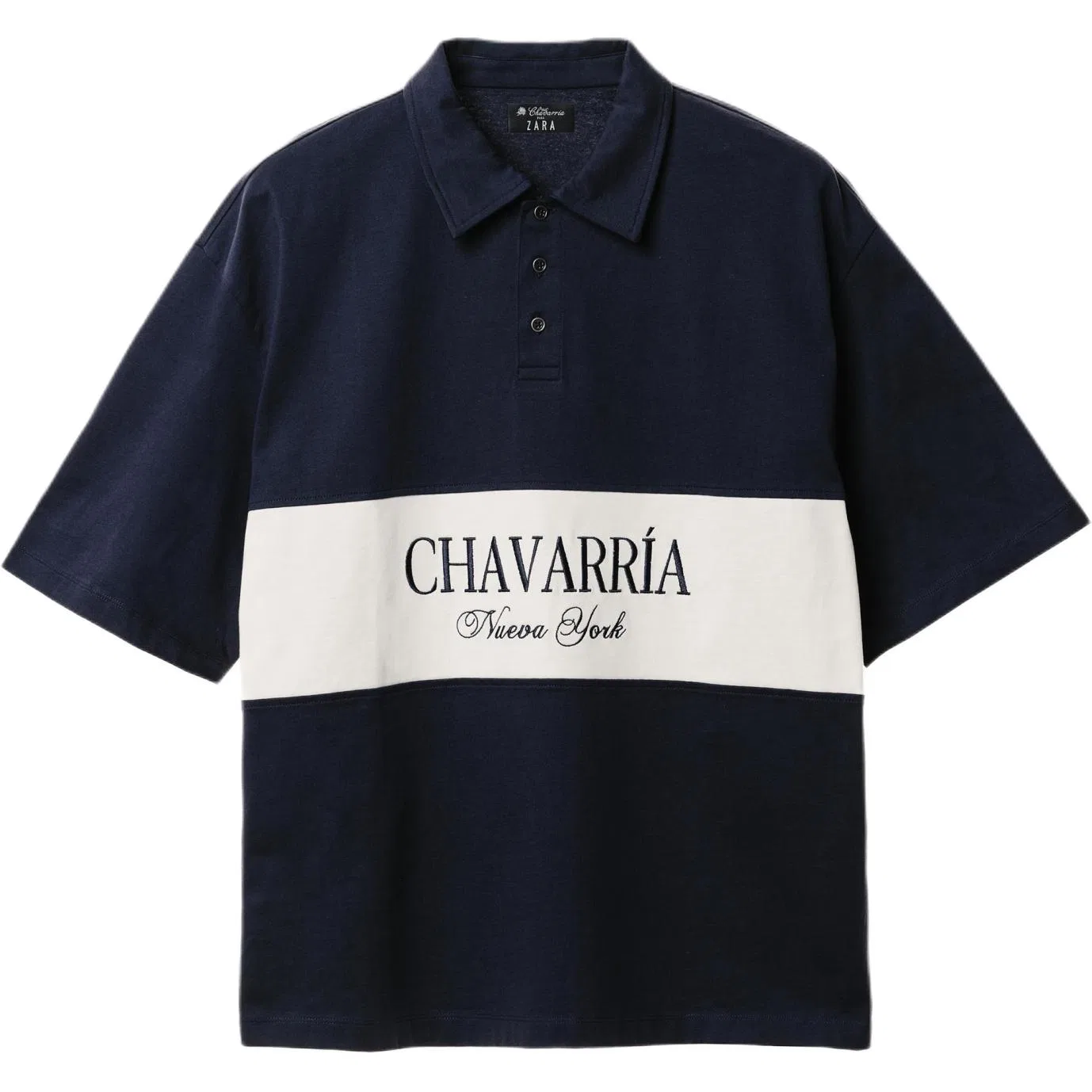 Мужское поло с воротником и прямой посадкой X Willy Chavarria, ZARA, Sea Blue