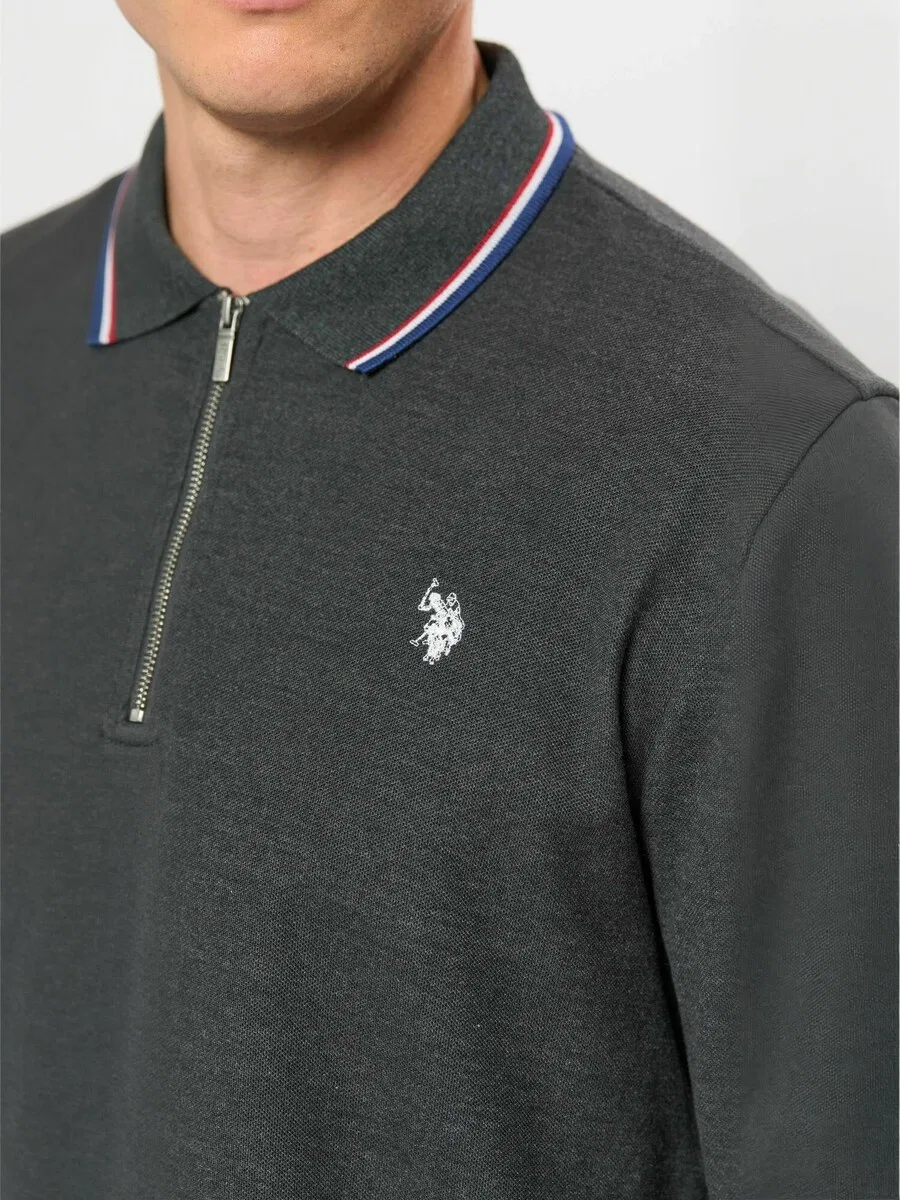 Рубашка на пуговицах стандартного кроя 'UMDenver', серо-бежевая U.S. POLO ASSN. — фото 4