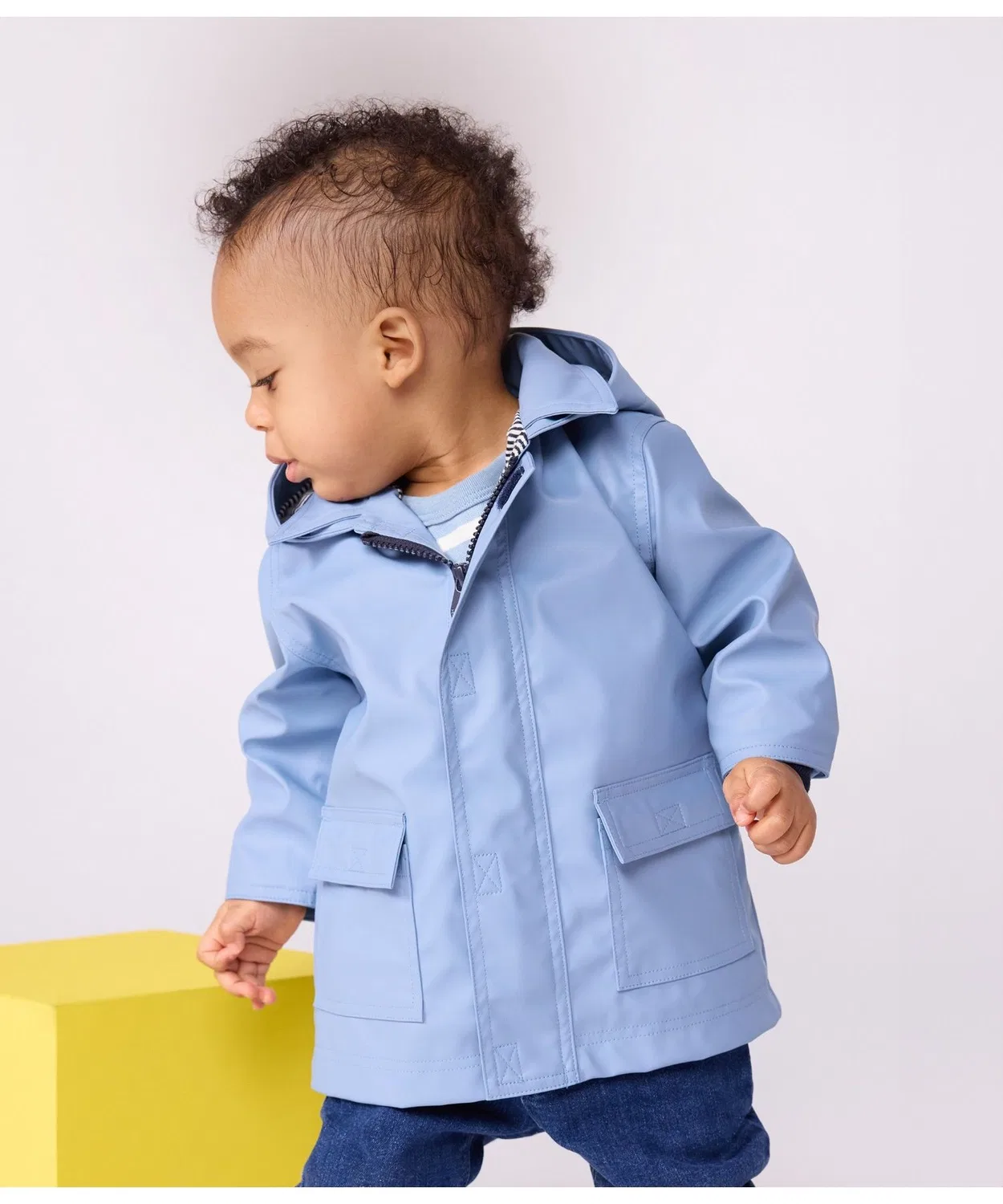 Детская куртка-парка с капюшоном, модель Yacht Parka PETIT BATEAU, Light Blue