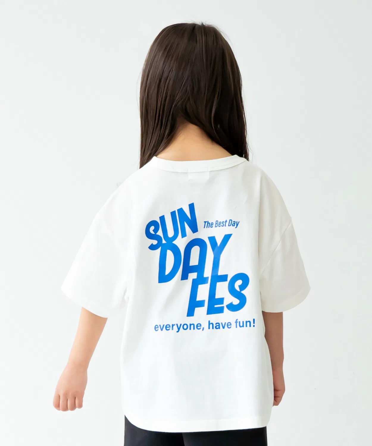 Детская футболка с принтом SUNDAY FES FOV, Белый