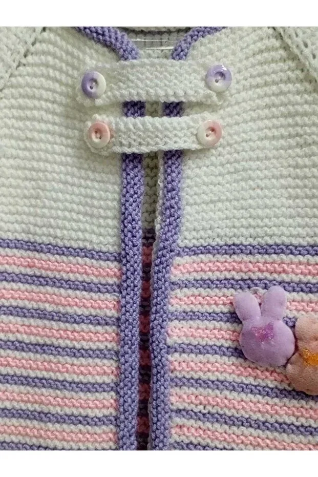 Детский кардиган без рукавов Hand Knitted Children's Cardigan Esmasultan, Pink — фото 3