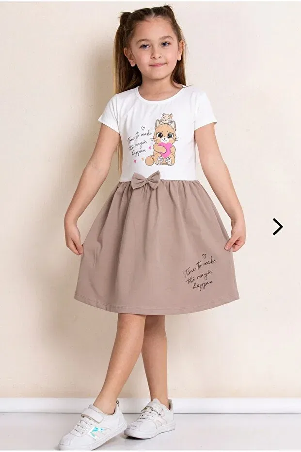 Детское платье для девочек хлопковое Pop Fashion Girls, Brown