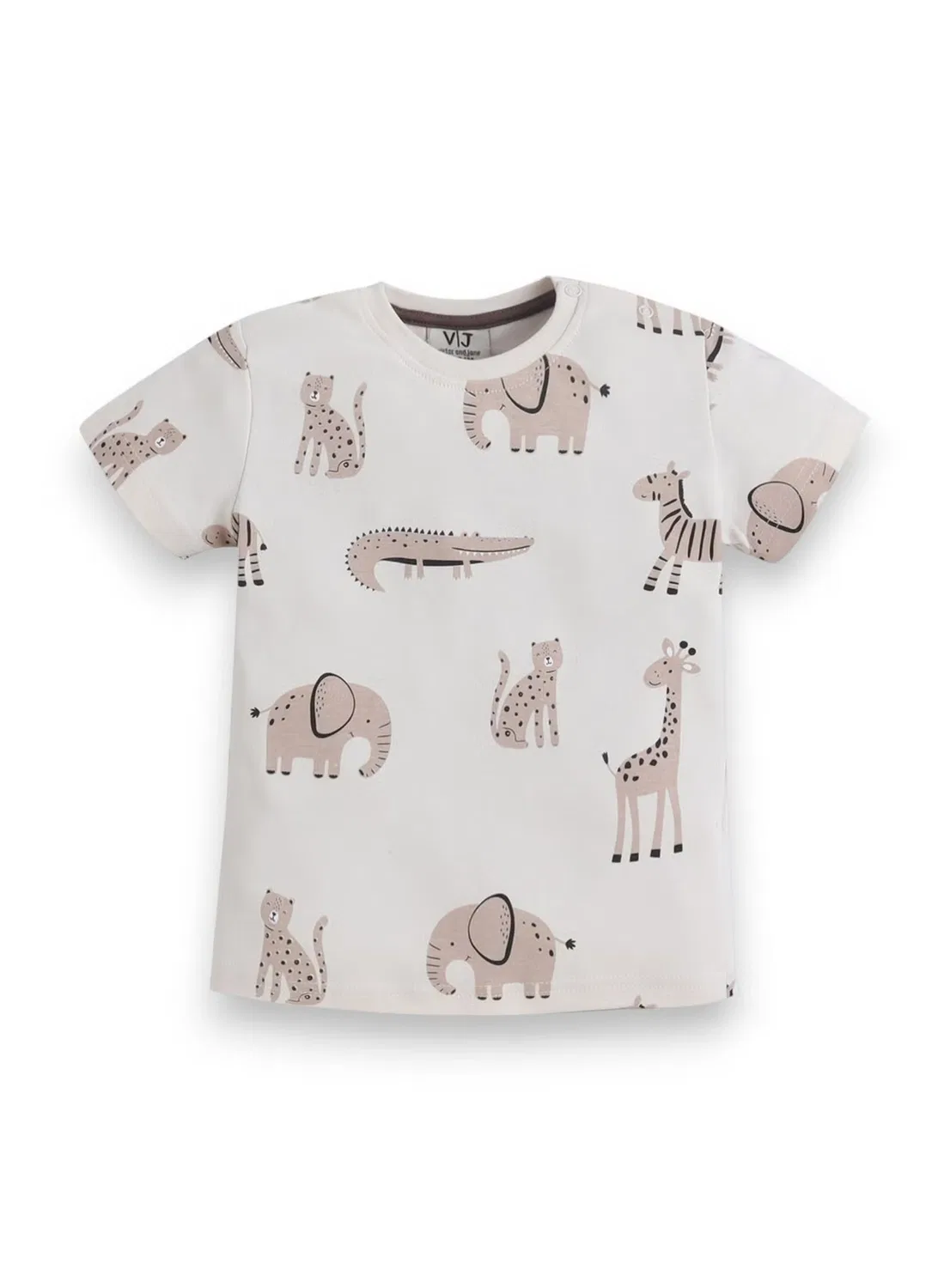 Пижамный комплект с принтом сафари, модель Safari Animal Print, Victor And Jane, бежевый — фото 2