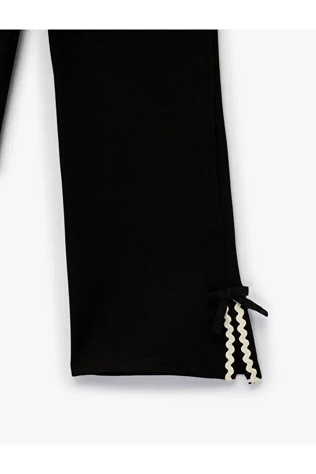 Детские брюки для девочек широкие с бантом Koton, Black — фото 3