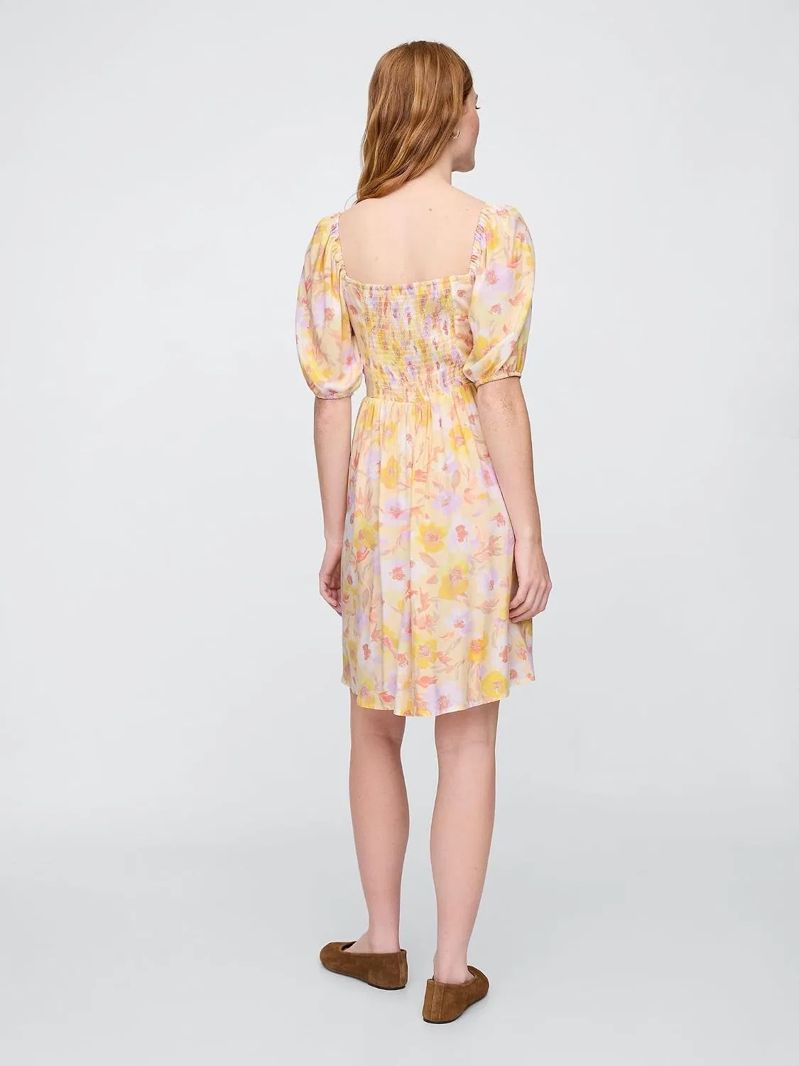 Женское мини-платье с декольте сердечком Gap, Pastel Multi Floral — фото 2