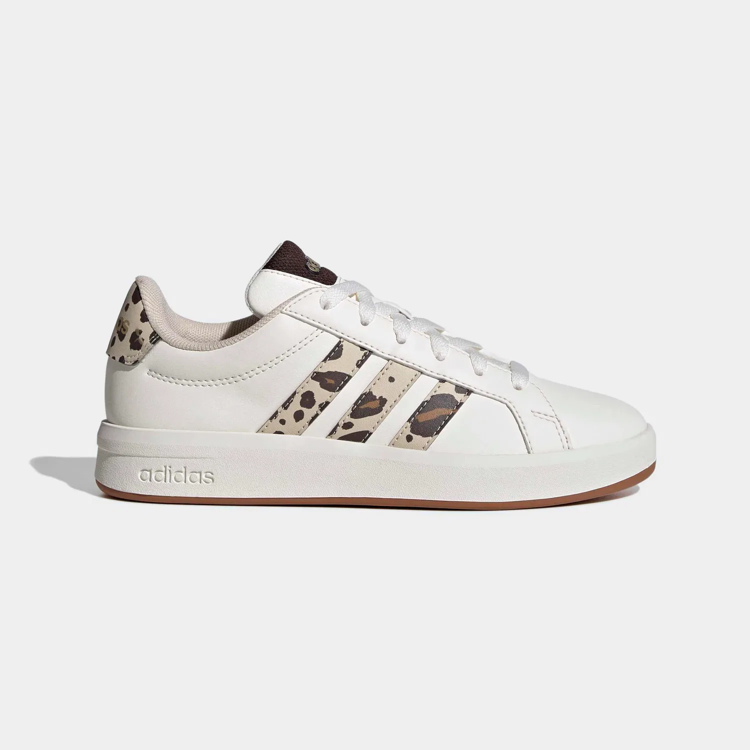 Детские кроссовки с тремя полосками Adidas, Core White/Crystal Linen/Aurora Coffee — фото 2