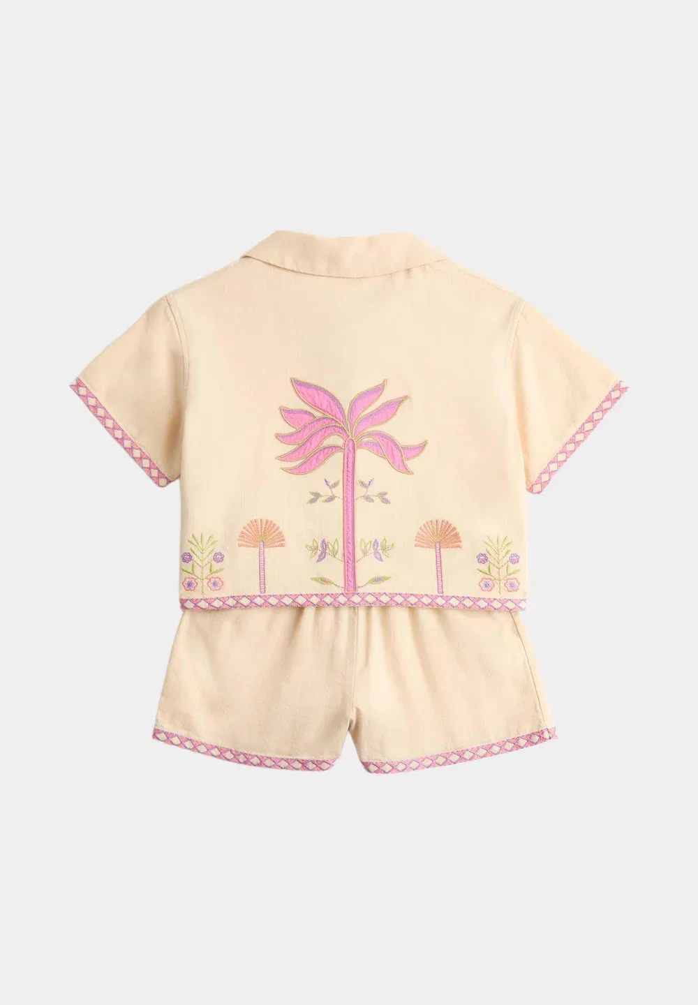 Комплект из двух предметов: шорты и юбка в виде пальм Marks & Spencer, Ecru — фото 4