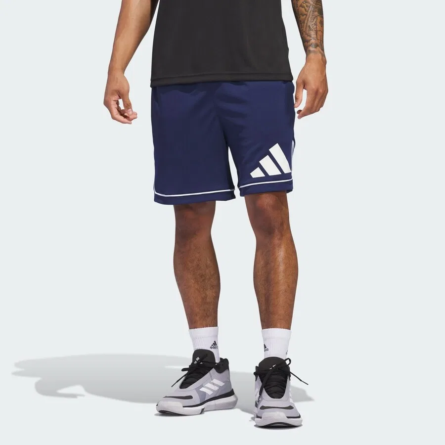 Спортивные шорты ADIDAS PERFORMANCE свободного кроя «Basketball Badge of Sport» темно-синего цвета — фото 2