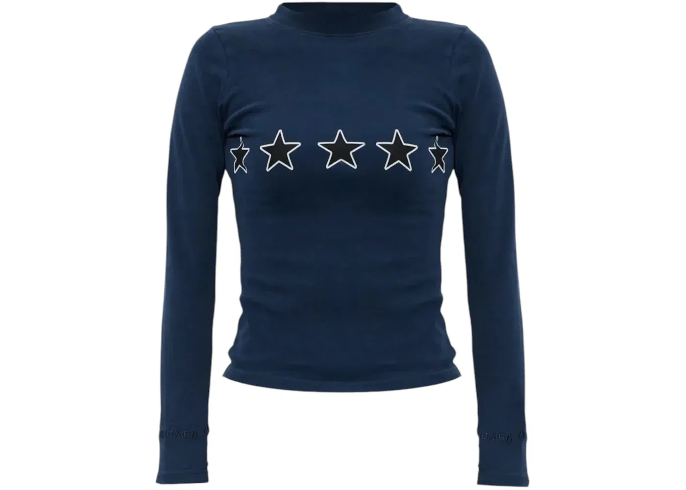 Женский топ с длинным рукавом Balenciaga Top, Washed Navy