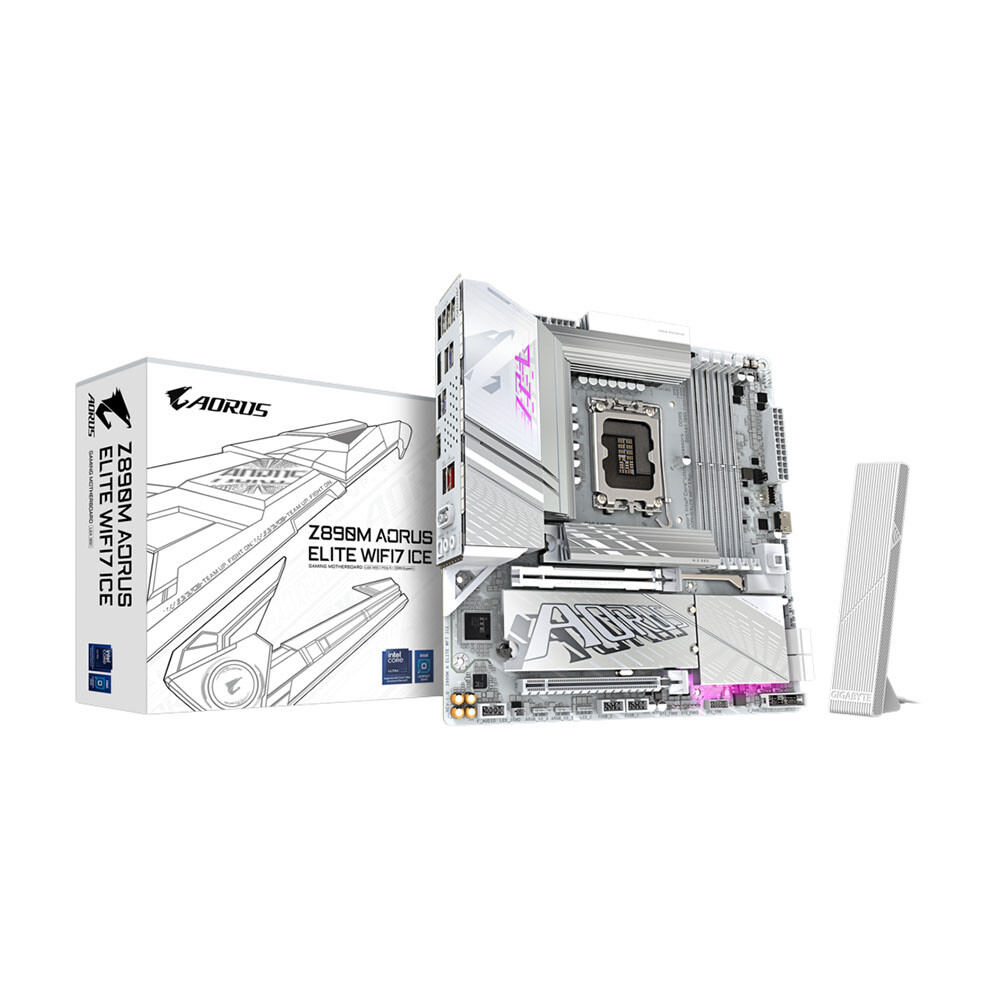 

Материнская плата Gigabyte Z890M Aorus Elite WiFi7 Ice, LGA1851, DDR5, Wi-Fi