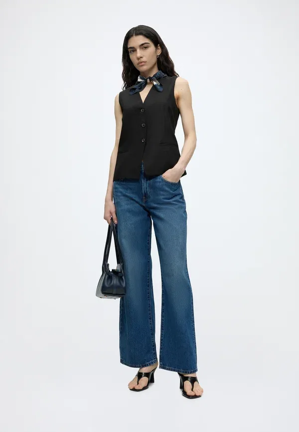 Жилет из лиоцелла и льна Summer long waistcoat Tommy Hilfiger, черный — фото 2