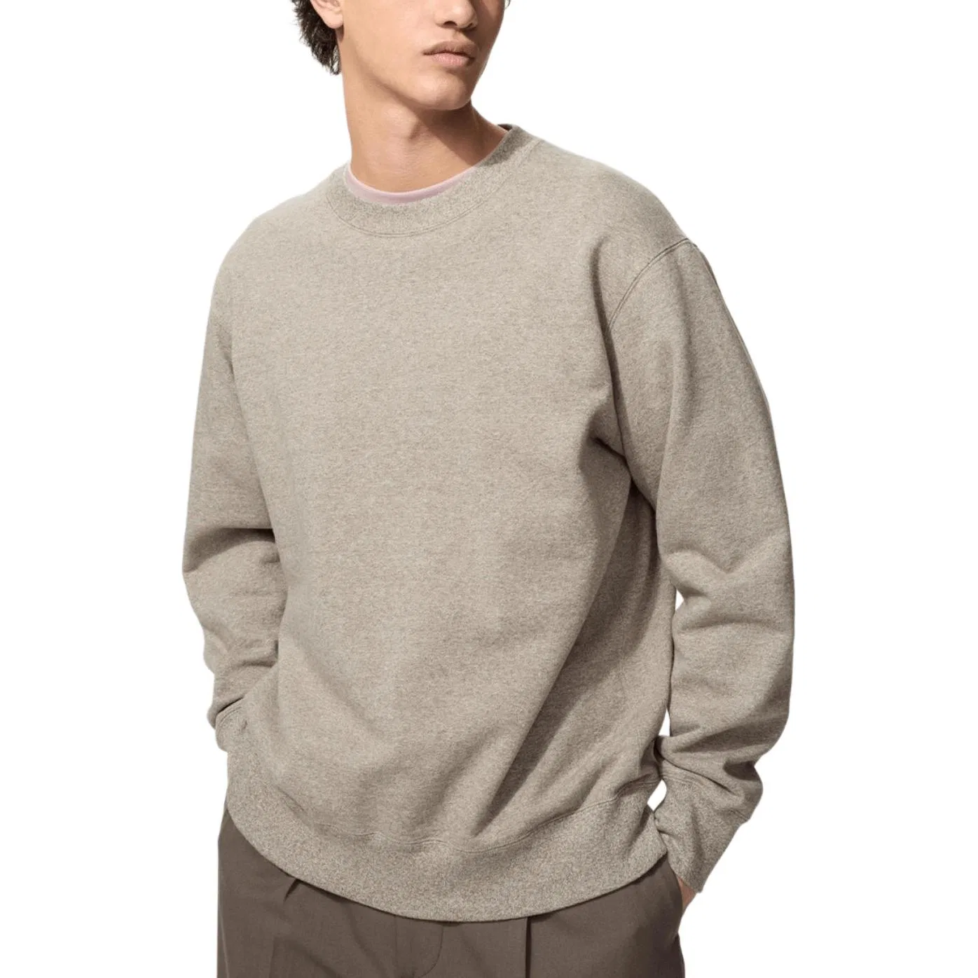 Детский свитшот с круглым вырезом UNIQLO, Camel