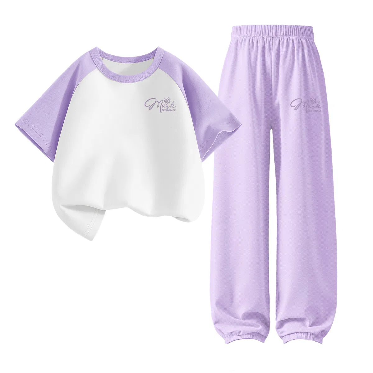 Детский спортивный костюм FAIRWHALE, MZ Line Floral K Purple White+MZ Line Floral K Glacier Gray — фото 3