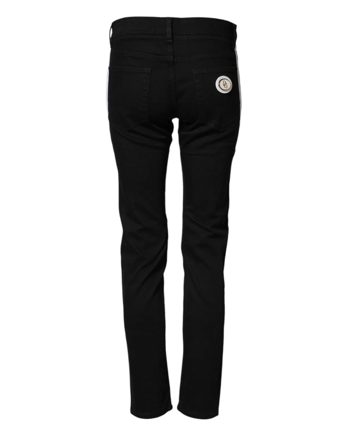 Мужские джинсы с белыми боковыми полосами Skinny Denim Jeans Dolce & Gabbana, Black